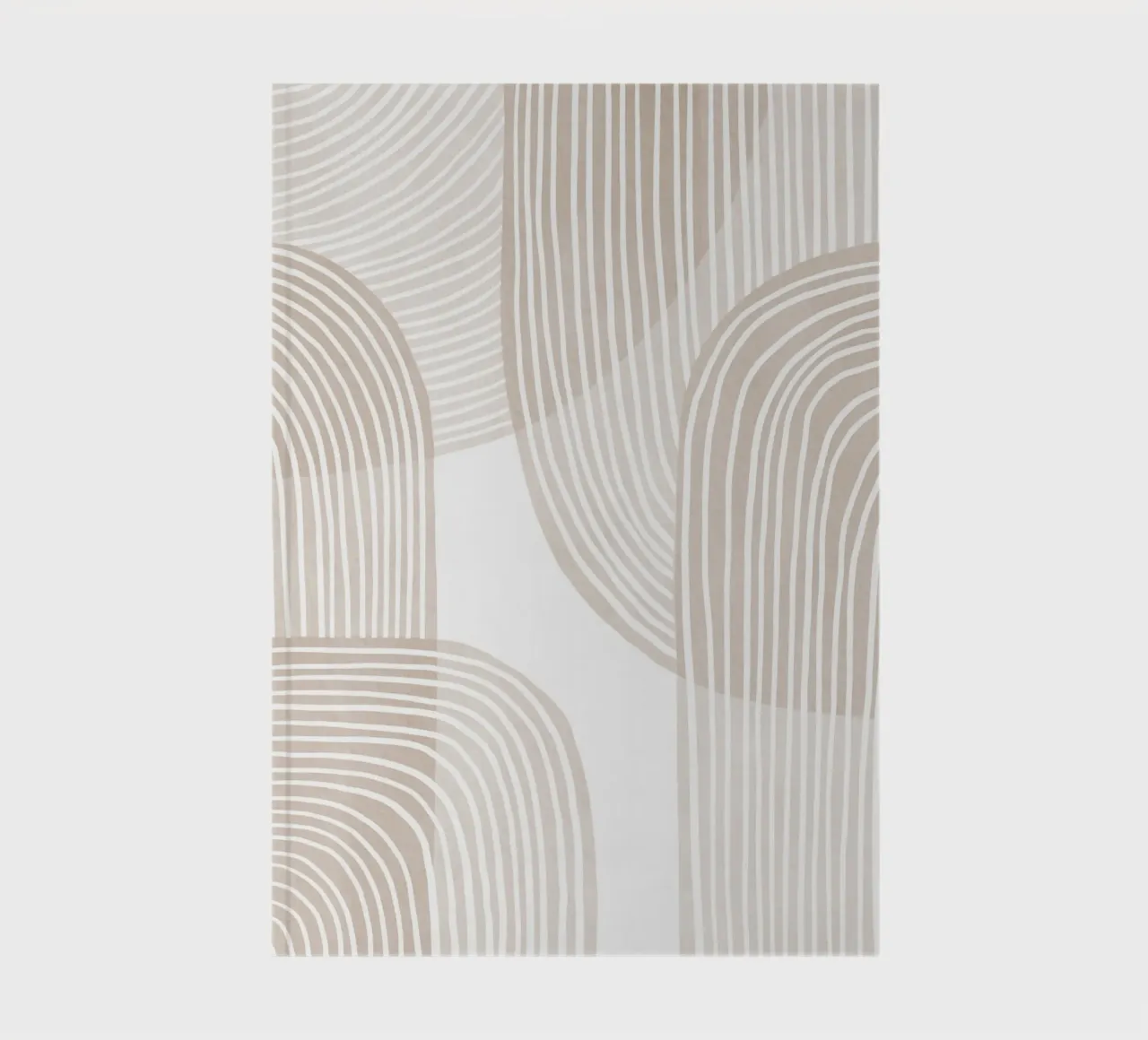 Abstract Beige Line Art Pattern notebook by Melloi Art Print