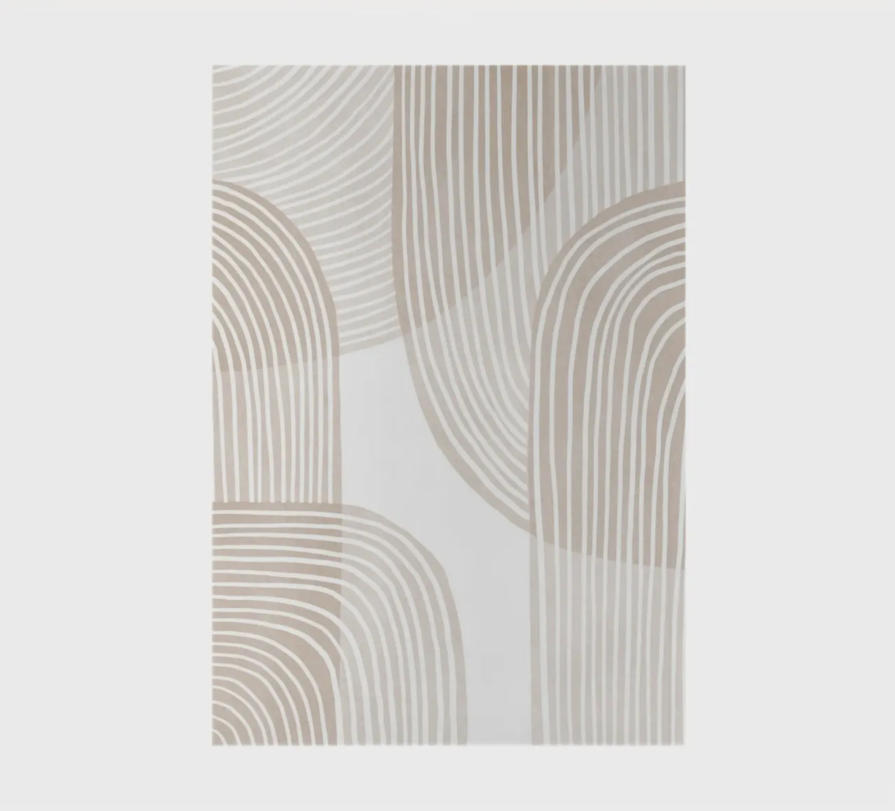 Abstract Beige Line Art Pattern notebook by Melloi Art Print