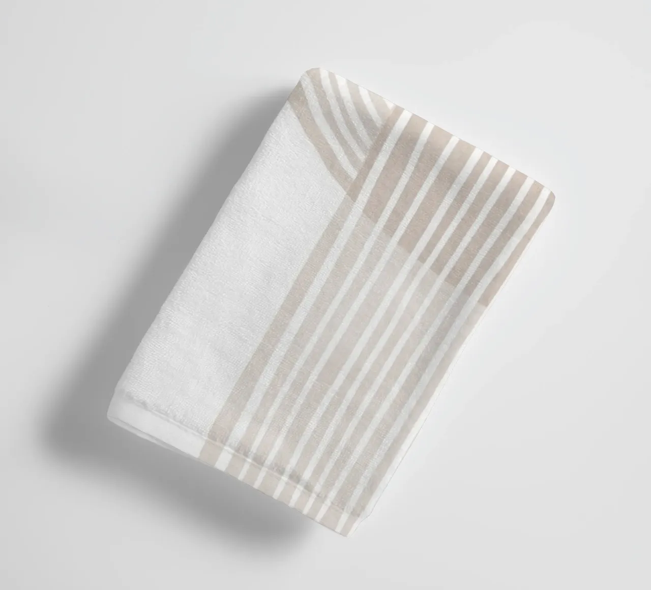 Abstract Beige Line Art Pattern towel by Melloi Art Print