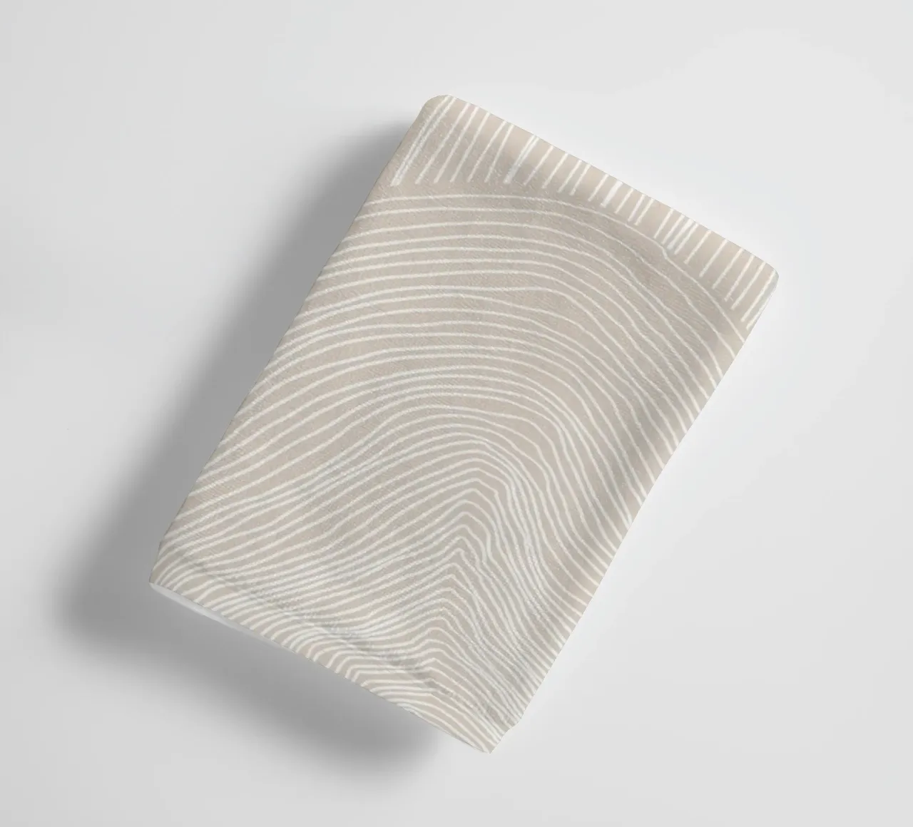 Abstract Beige Line Art towel by Melloi Art Print