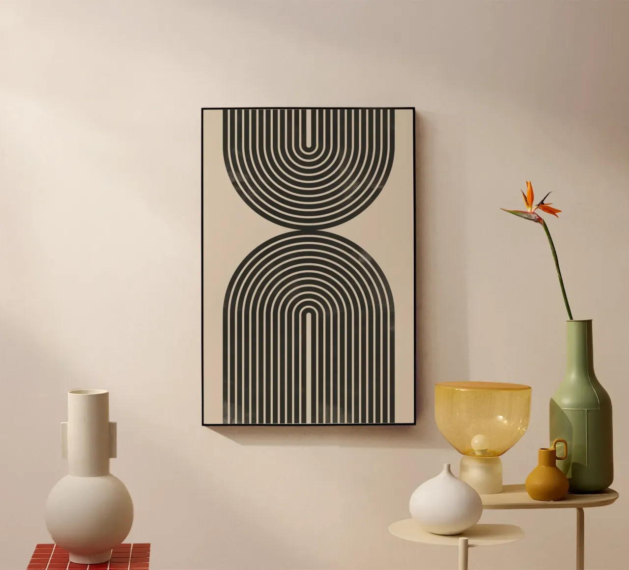 Line art geometriche astratte plexiglass da Melloi Art Print