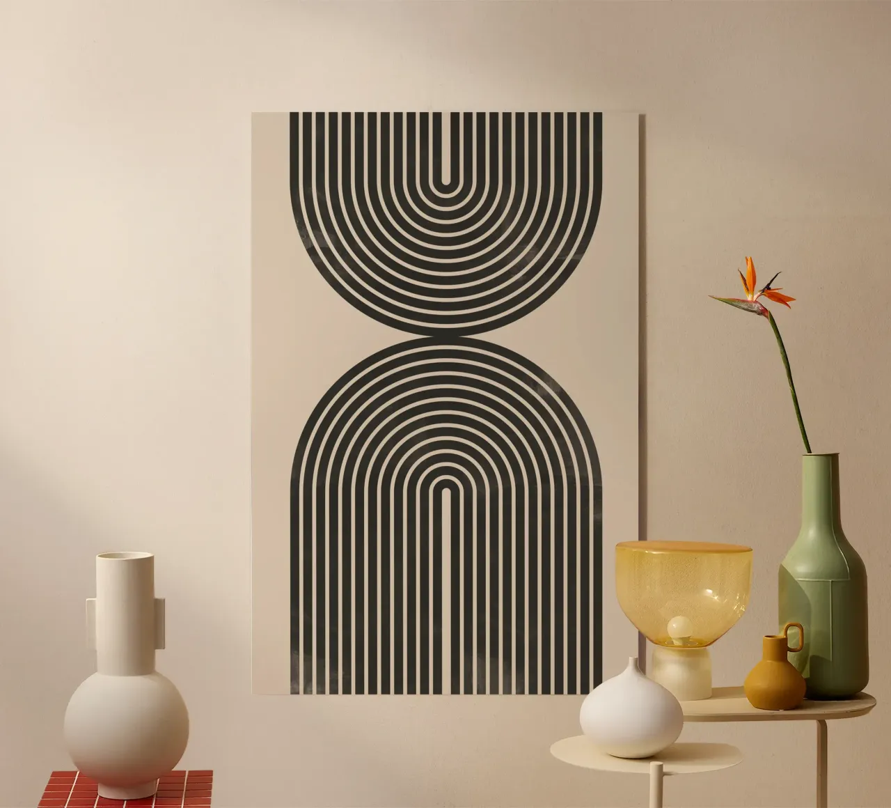 Line art geometriche astratte plexiglass da Melloi Art Print