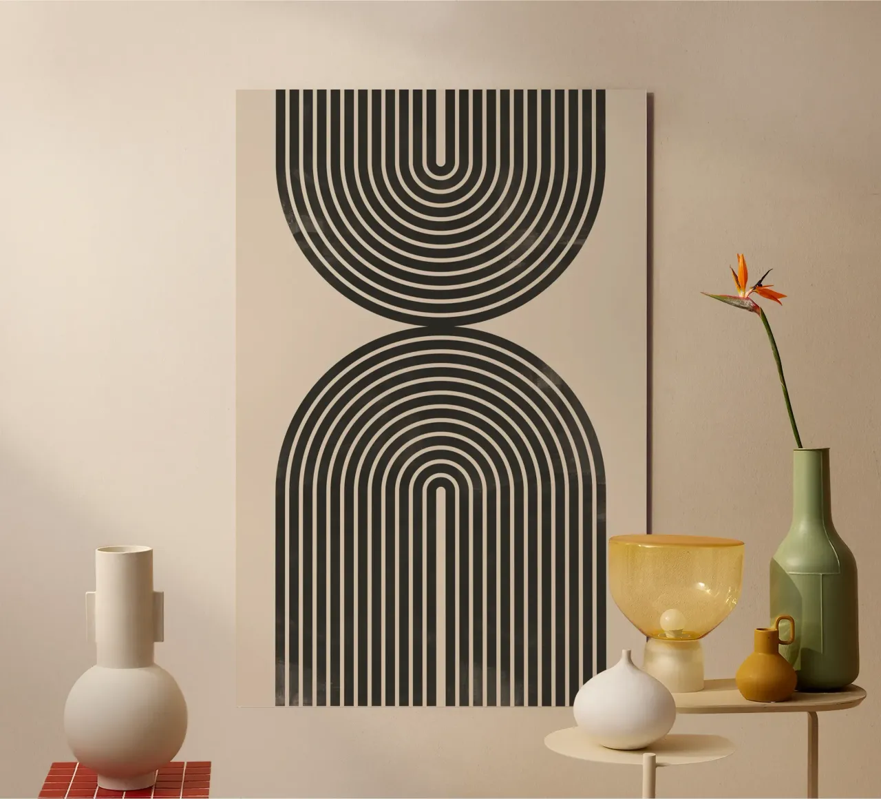 Line art geometriche astratte alluminio dibond da Melloi Art Print