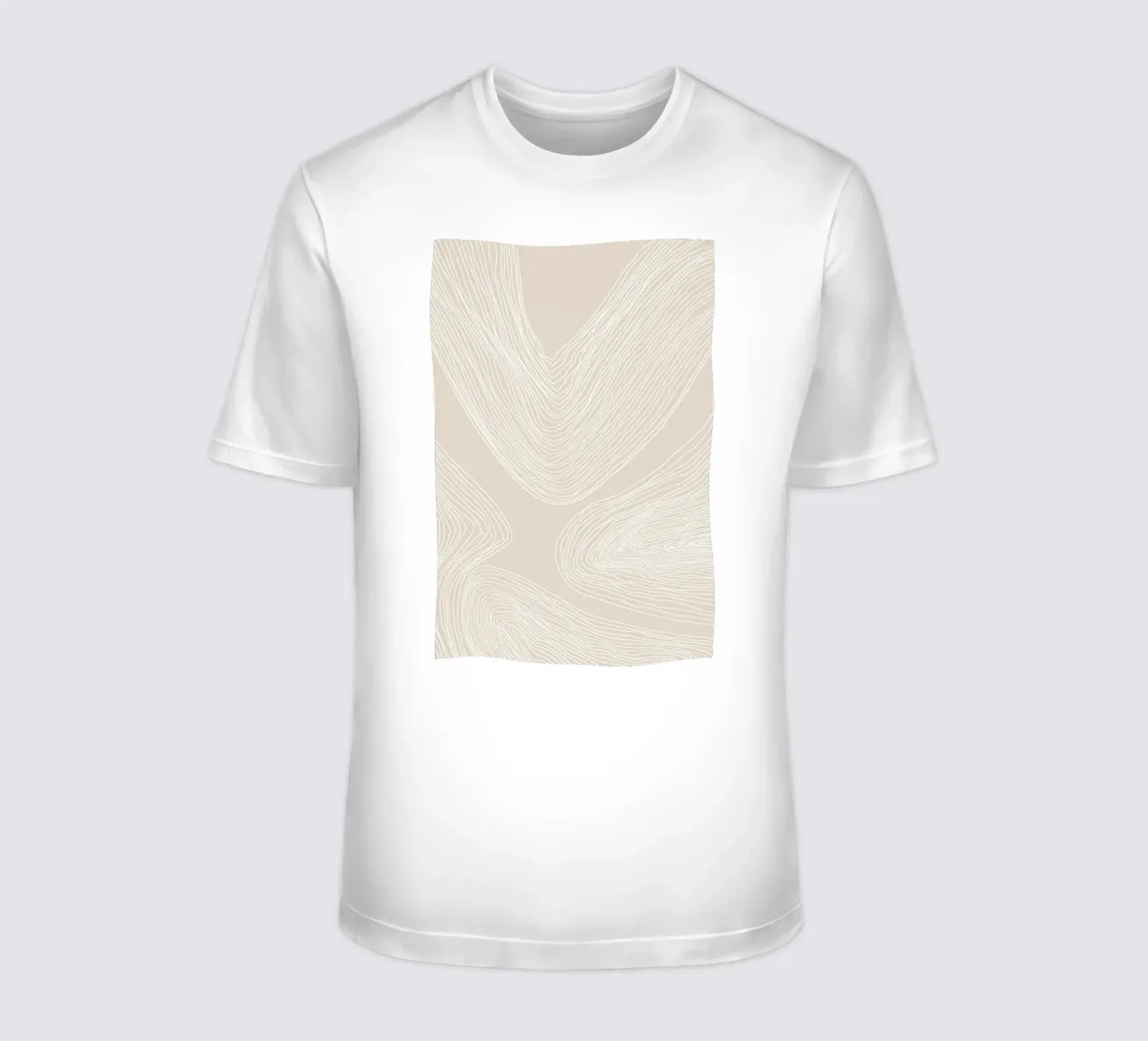 Abstract Line Art on Beige t-shirt by Melloi Art Print
