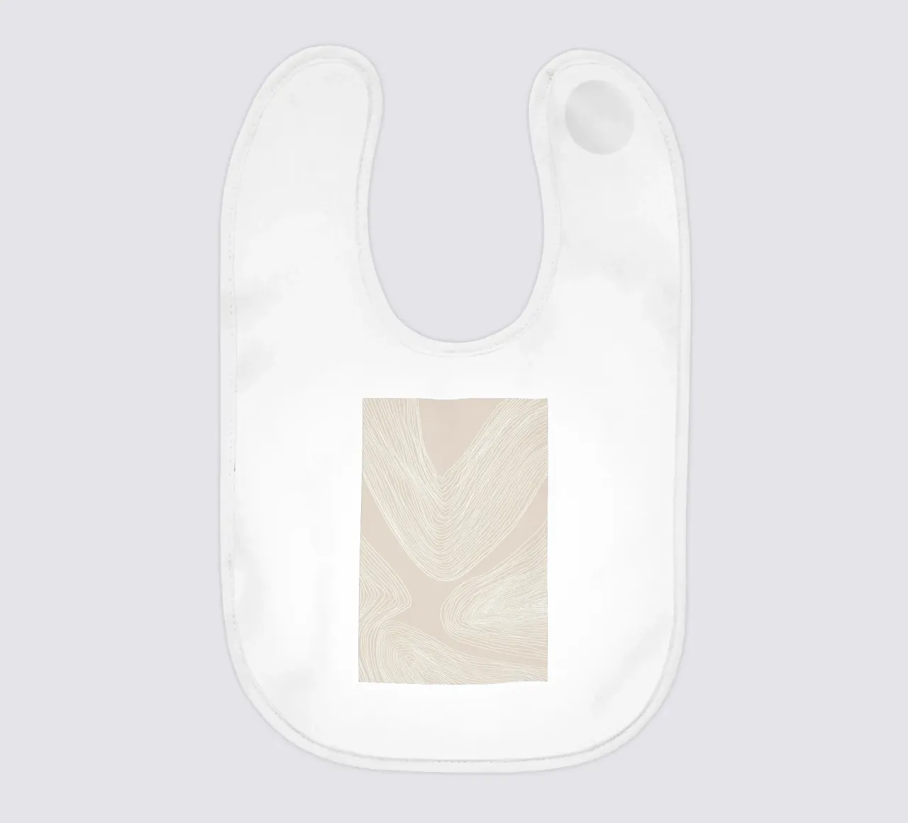 Abstract Line Art on Beige baby bib by Melloi Art Print