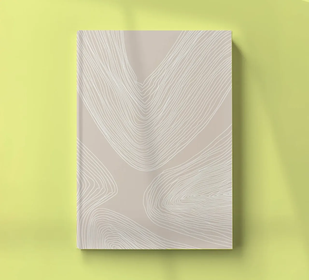 Abstract Line Art on Beige notebook by Melloi Art Print