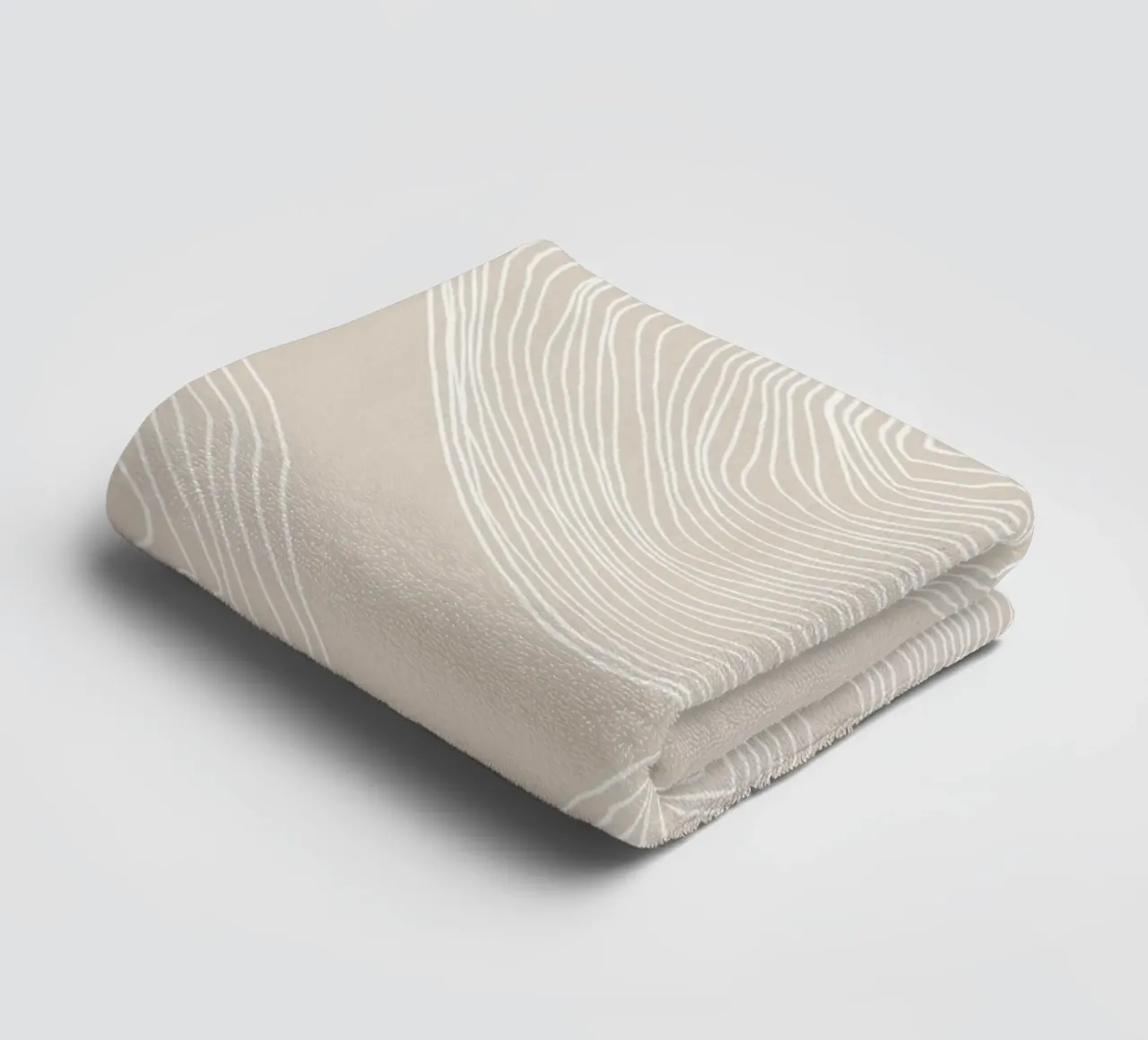 Abstract Line Art on Beige towel by Melloi Art Print