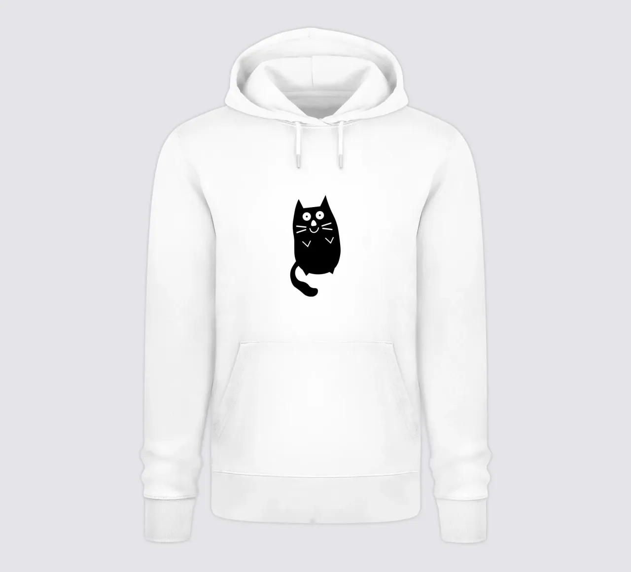Chubby black cat felpa con cappuccio da happieeagle