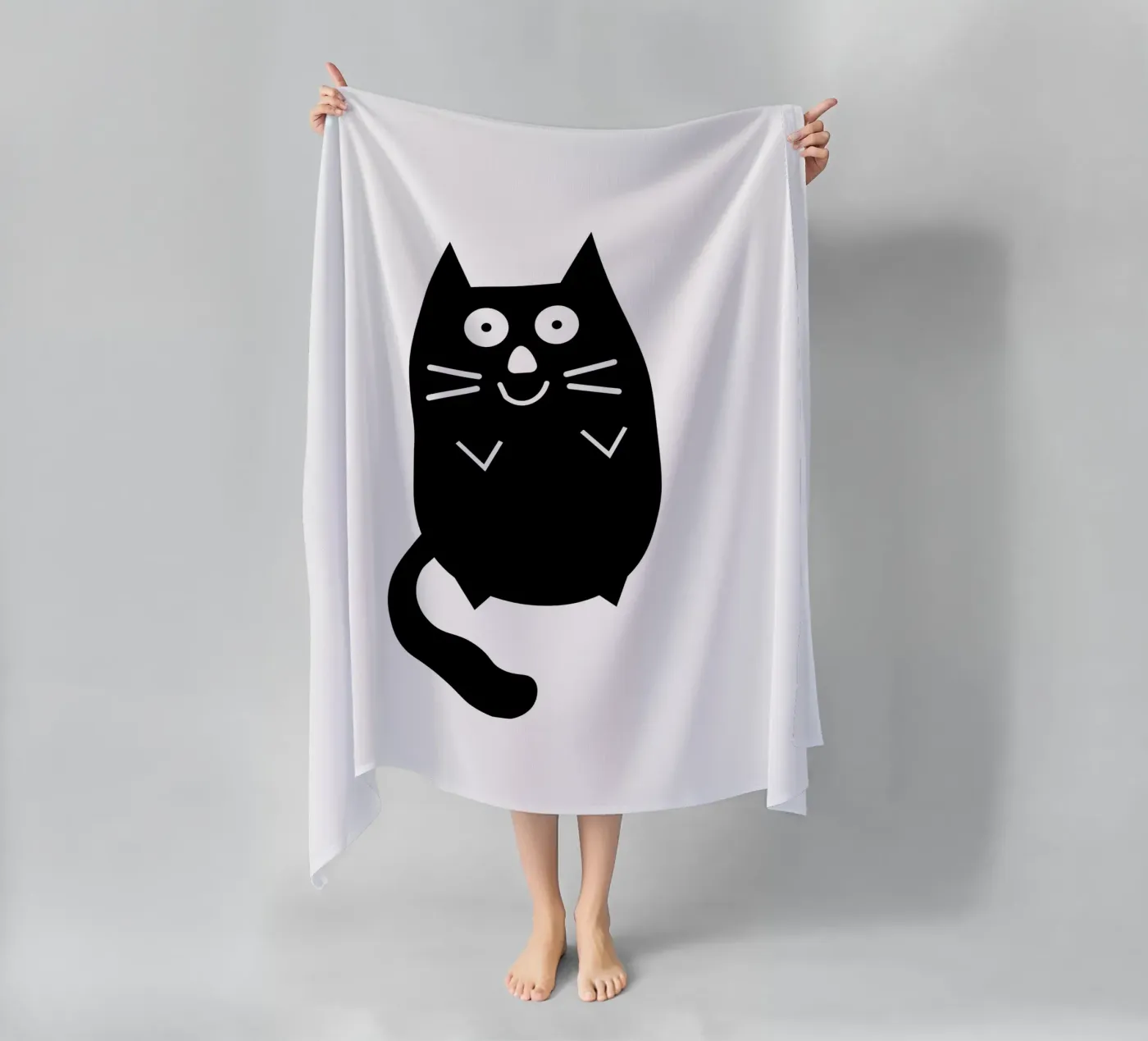 Chubby black cat telo mare da happieeagle