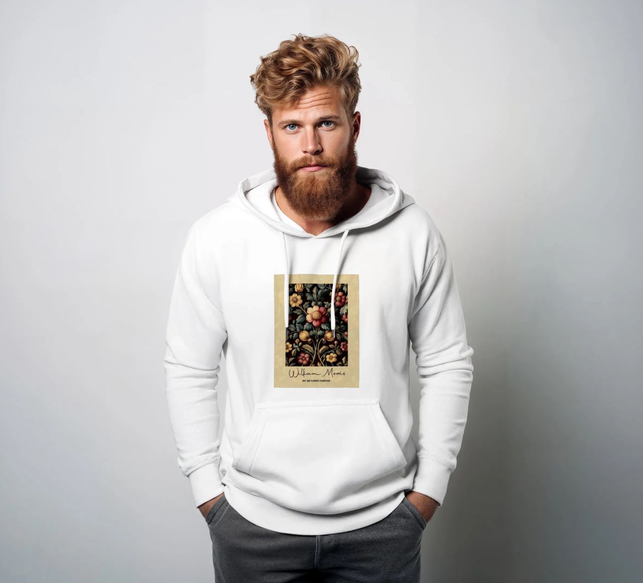 Design botanico William Morris felpa con cappuccio da Carinaprint