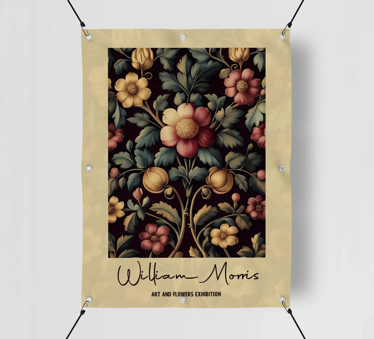 Design botanico William Morris telo in pvc da Carinaprint