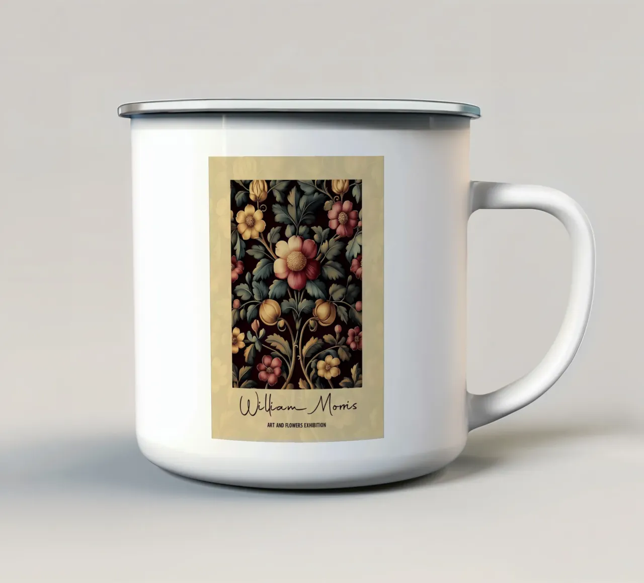 William Morris Botanisch Ontwerp emaille mok van Carinaprint