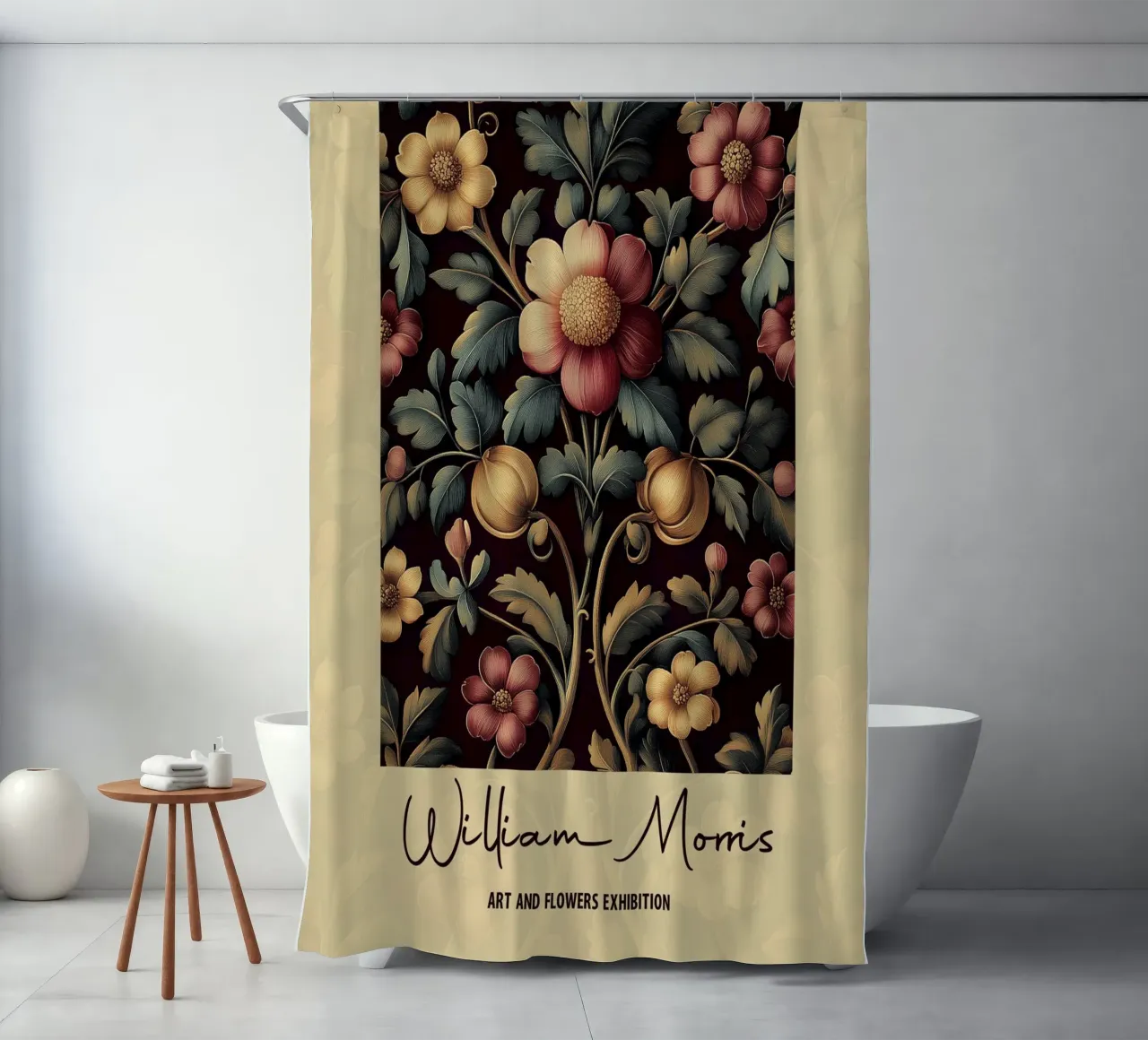 Design botanico William Morris tenda da doccia da Carinaprint