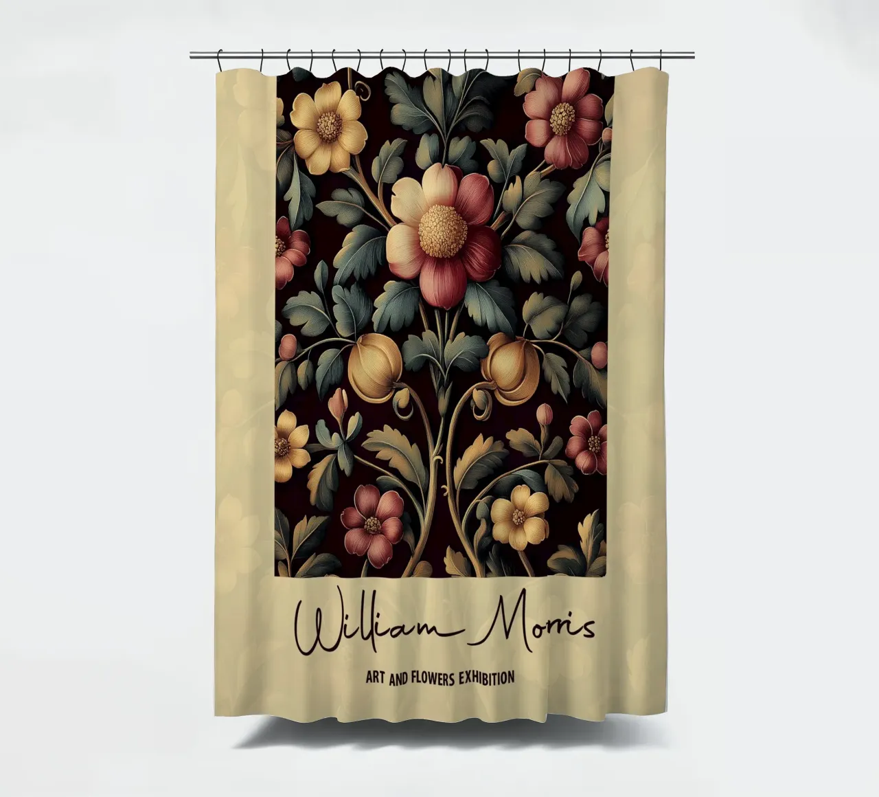 Design botanico William Morris tenda da doccia da Carinaprint