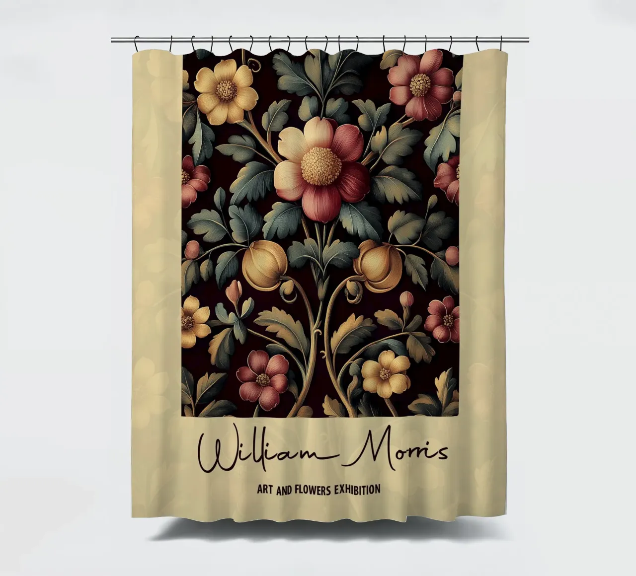 Design botanico William Morris tenda da doccia da Carinaprint