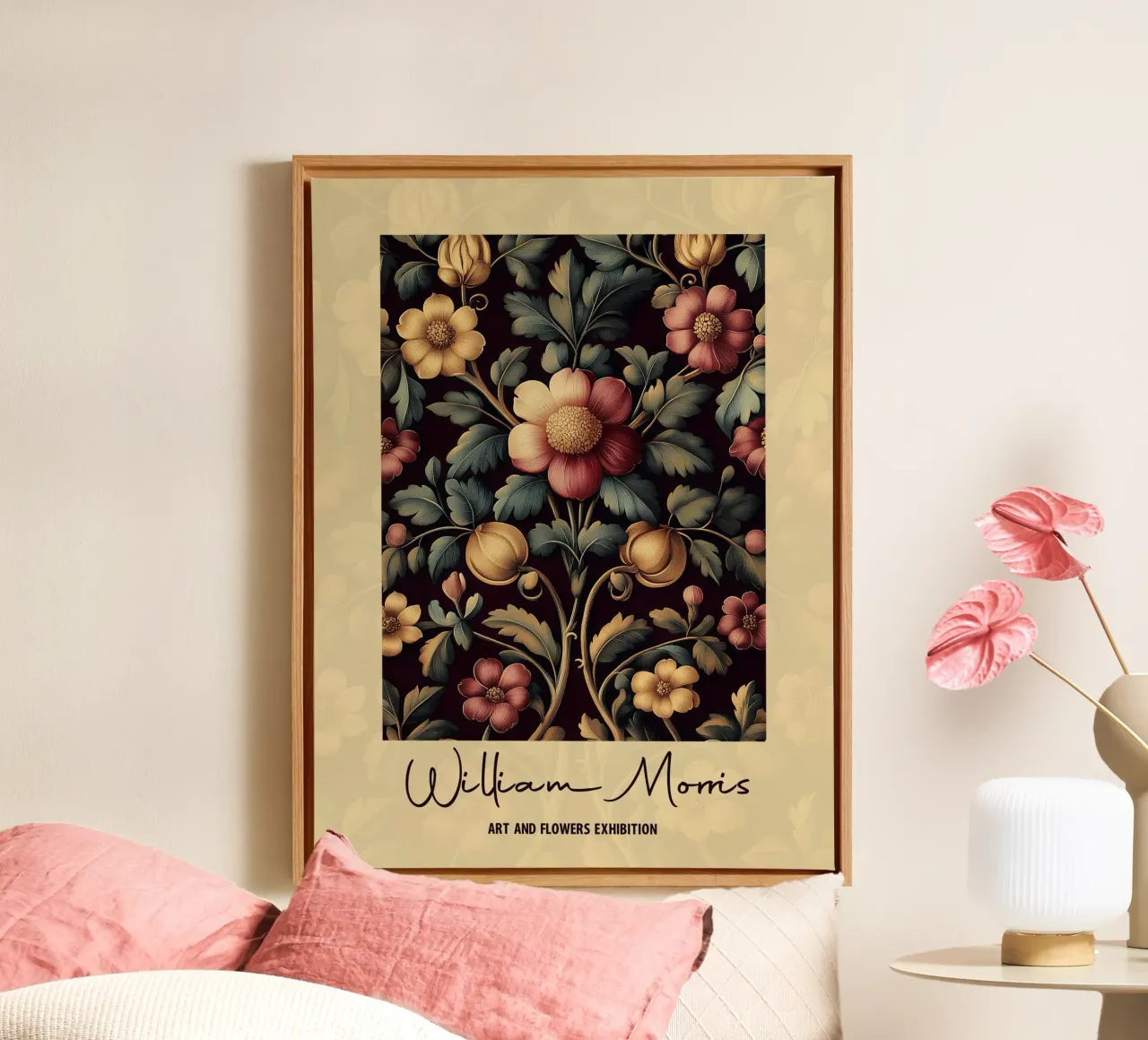 Design botanico William Morris tela con Cornice a cassetta da Carinaprint