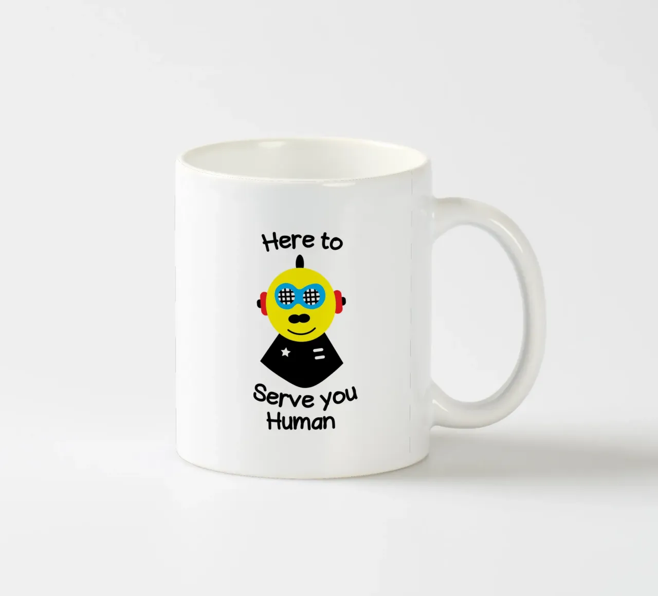 Here to serve you human tazza in ceramica da happieeagle