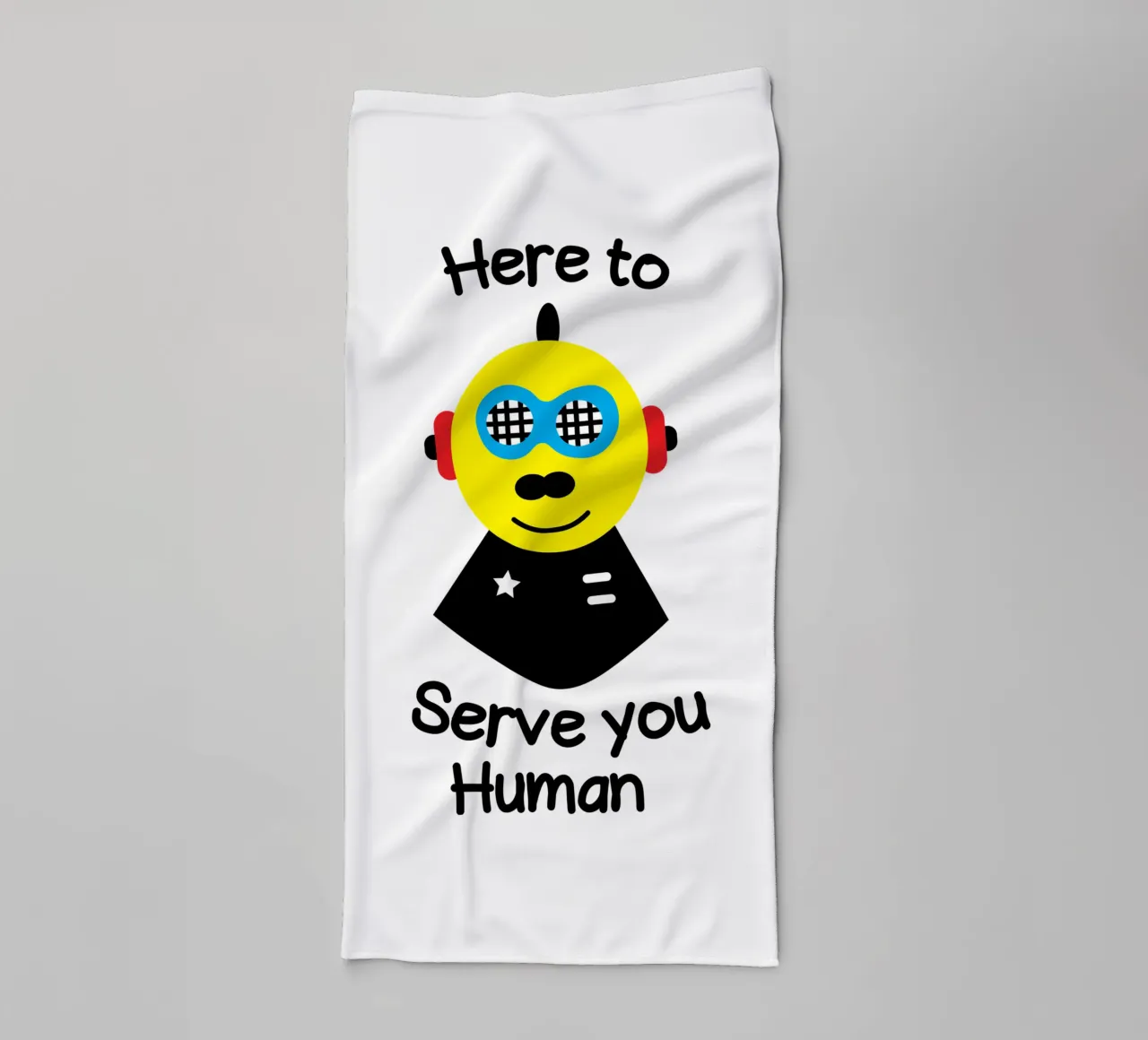 Here to serve you human asciugamano da bagno da happieeagle