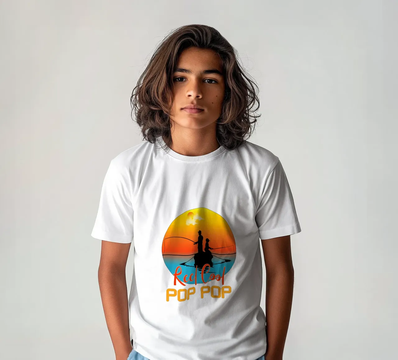 reel cool poppop kids t-shirt by ririedis
