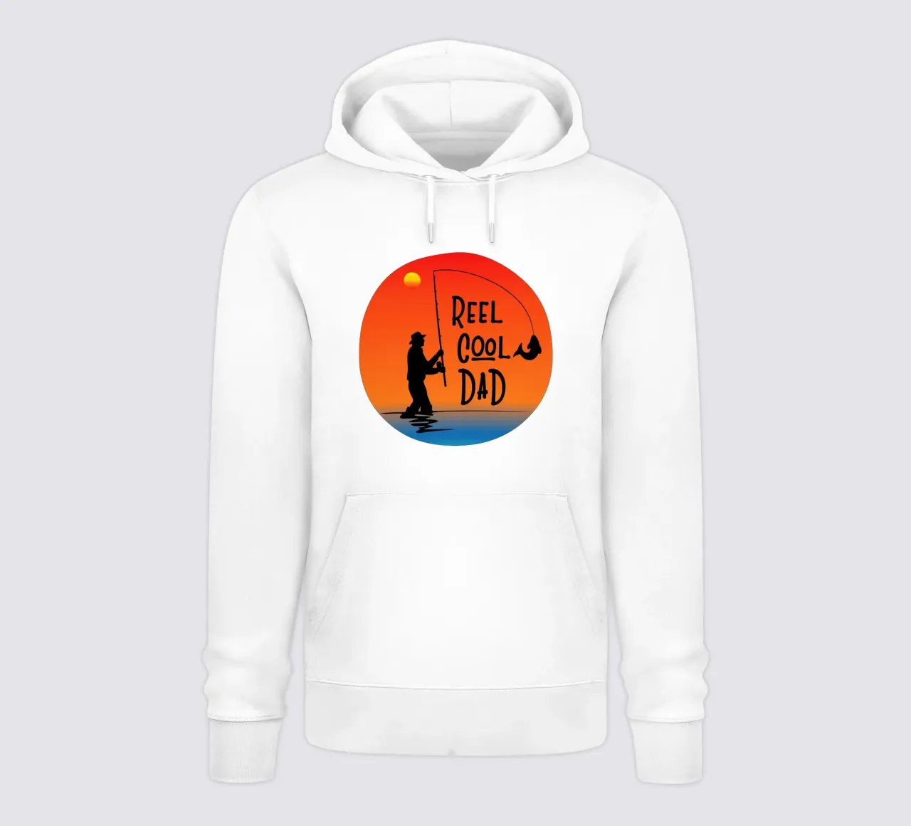 silhouette del papà pescatore felpa con cappuccio da ririedis