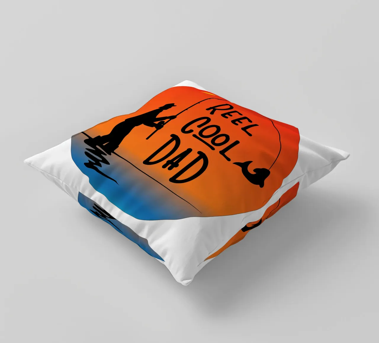 bobine cool papa pêche silhouette coussin de ririedis