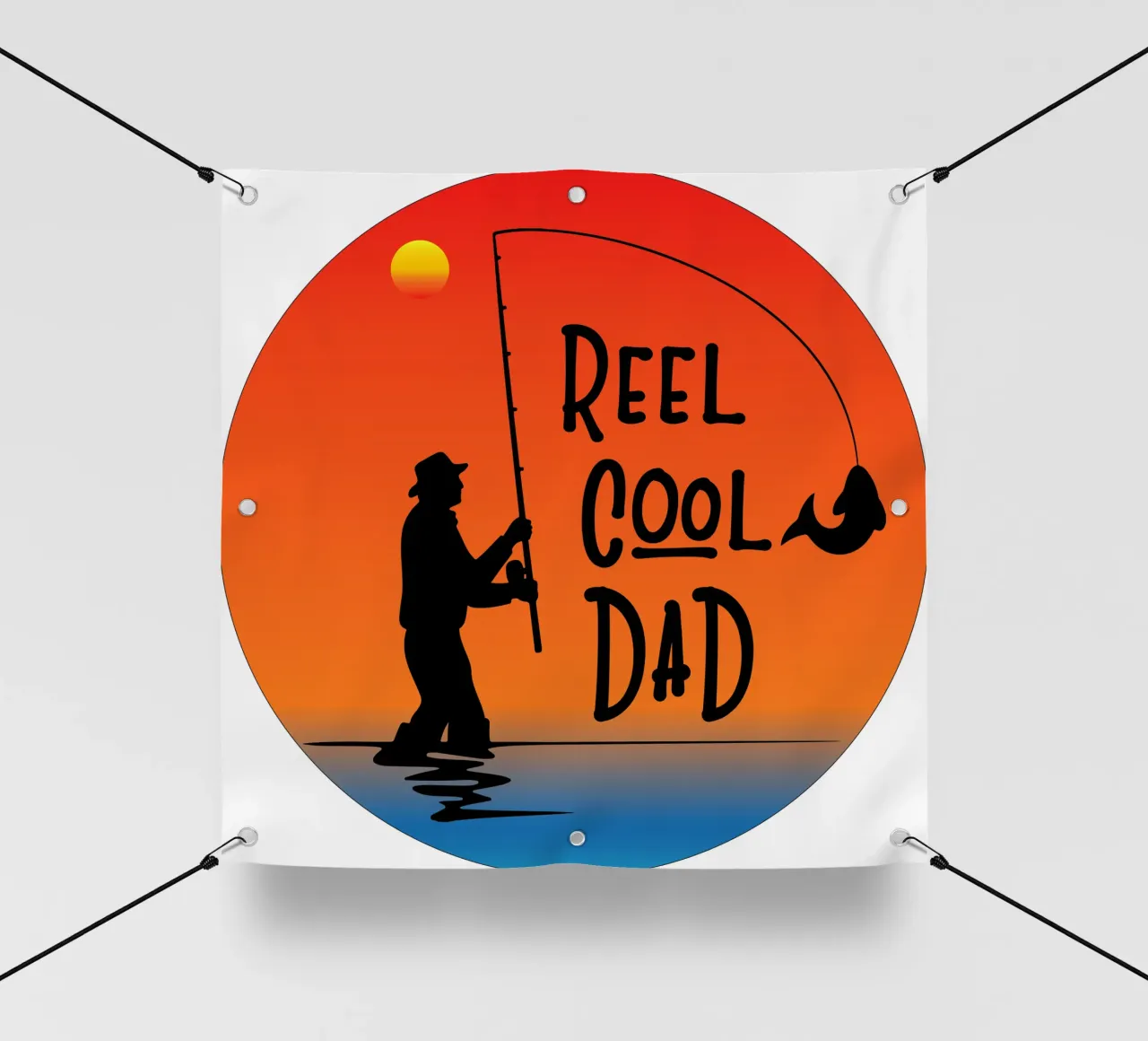 silhouette del papà pescatore telo in pvc da ririedis