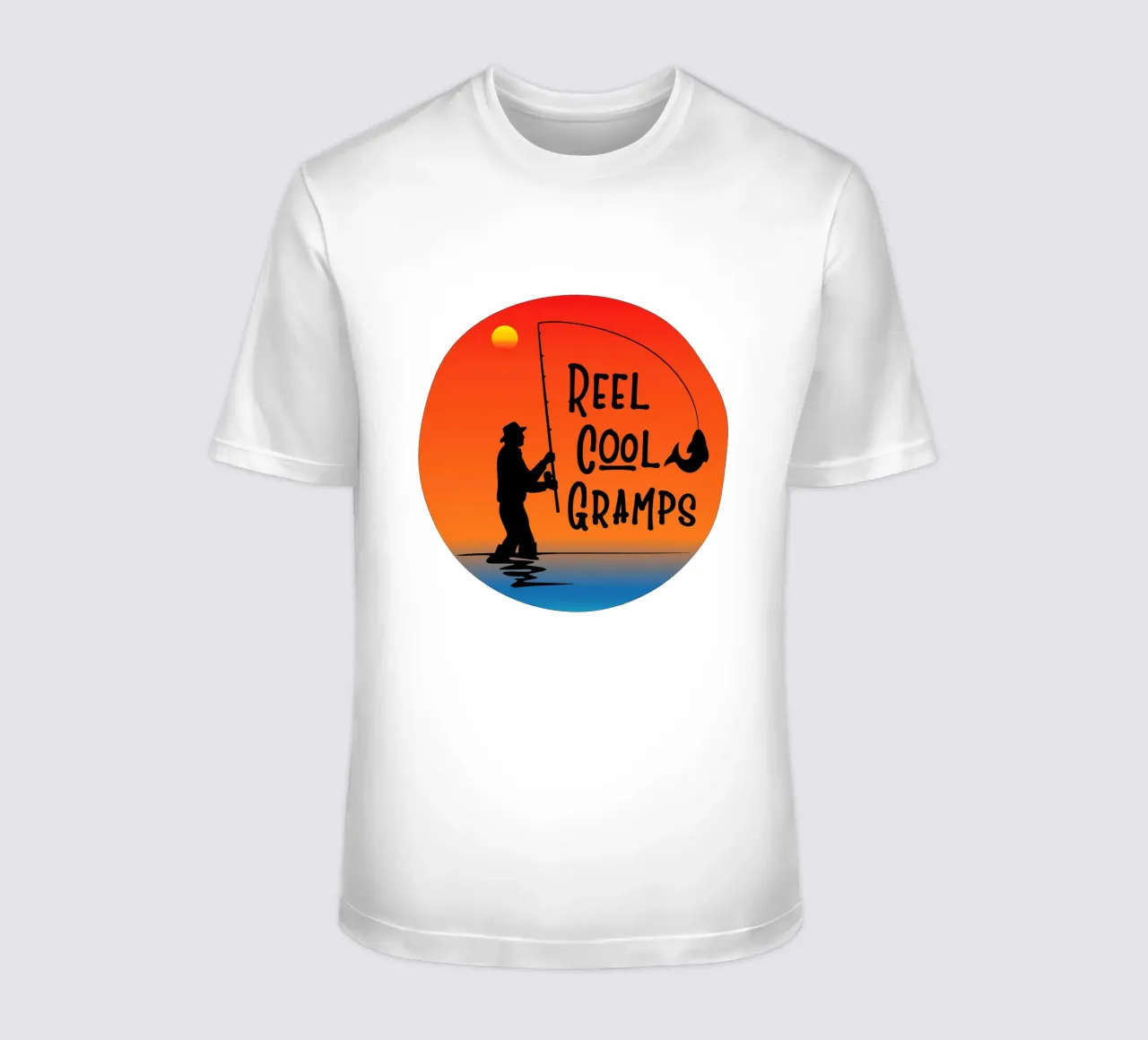 silhouette del nonno pescatore t-shirt da ririedis