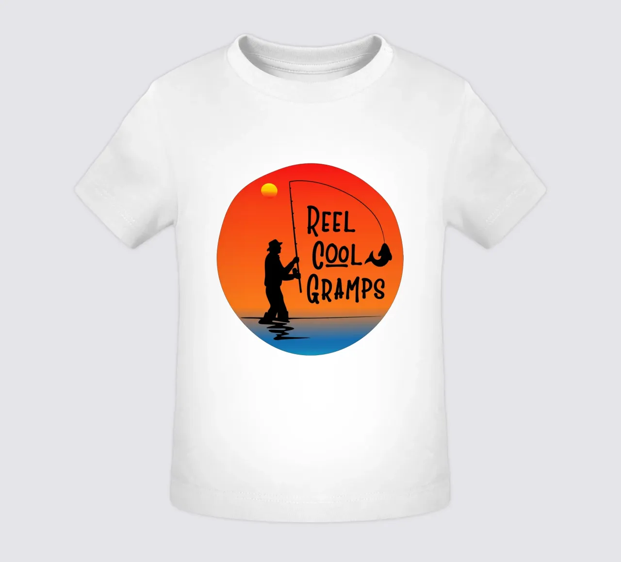 silhouette del nonno pescatore maglietta neonato da ririedis
