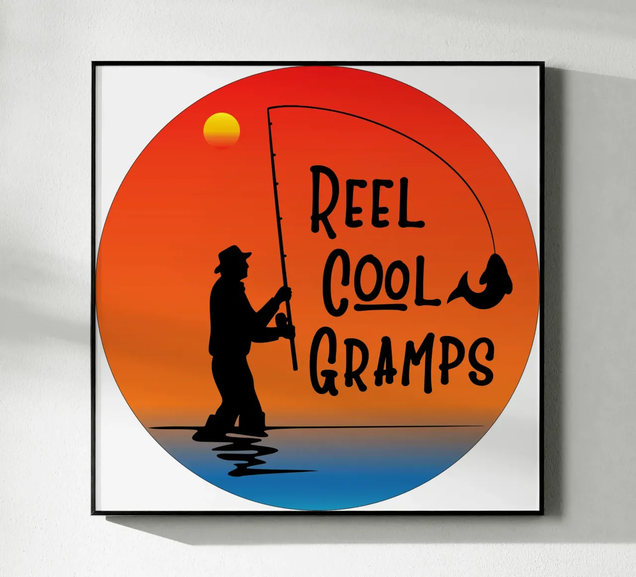 silhouette del nonno pescatore plexiglass da ririedis