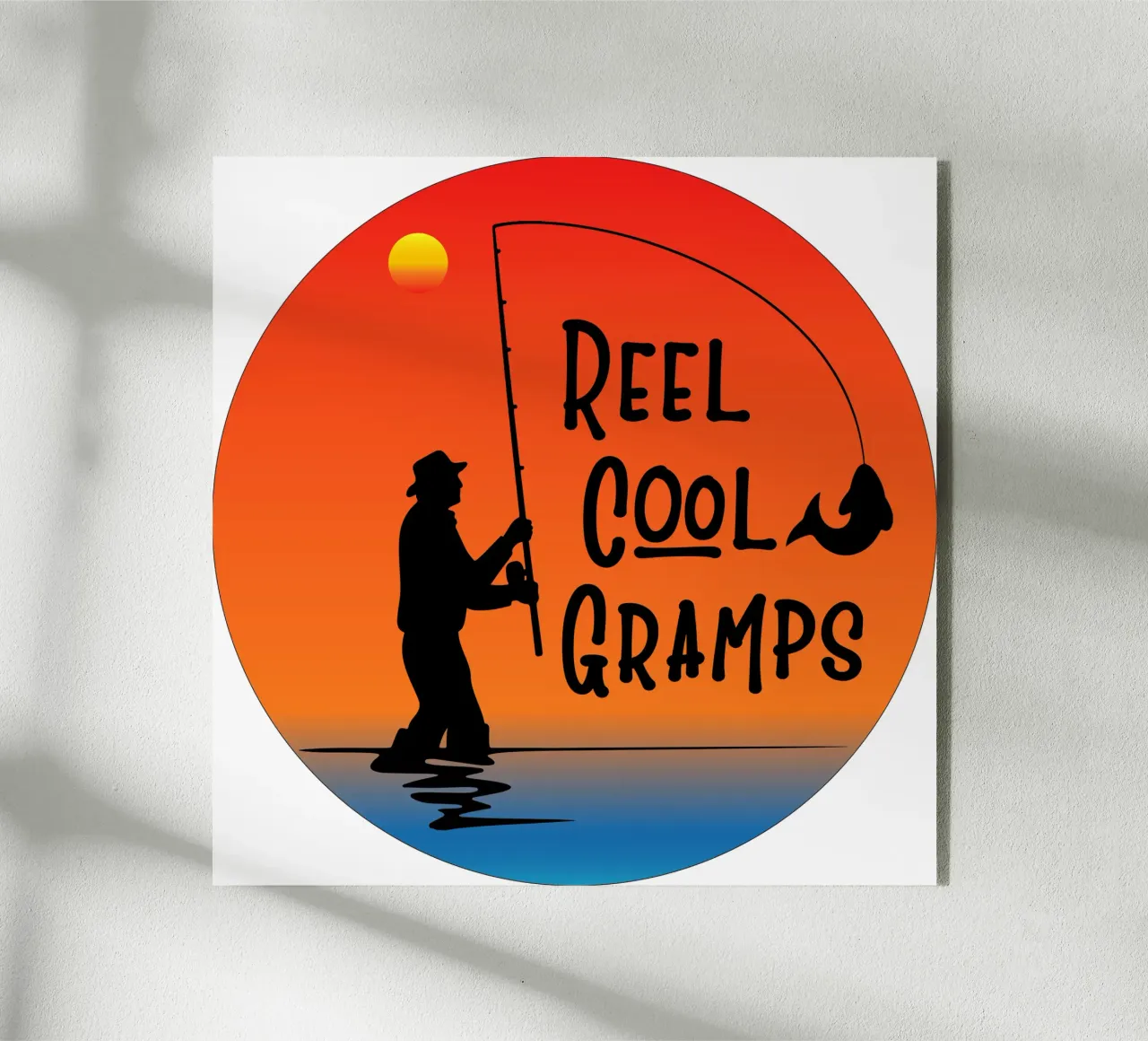 silhouette del nonno pescatore plexiglass da ririedis