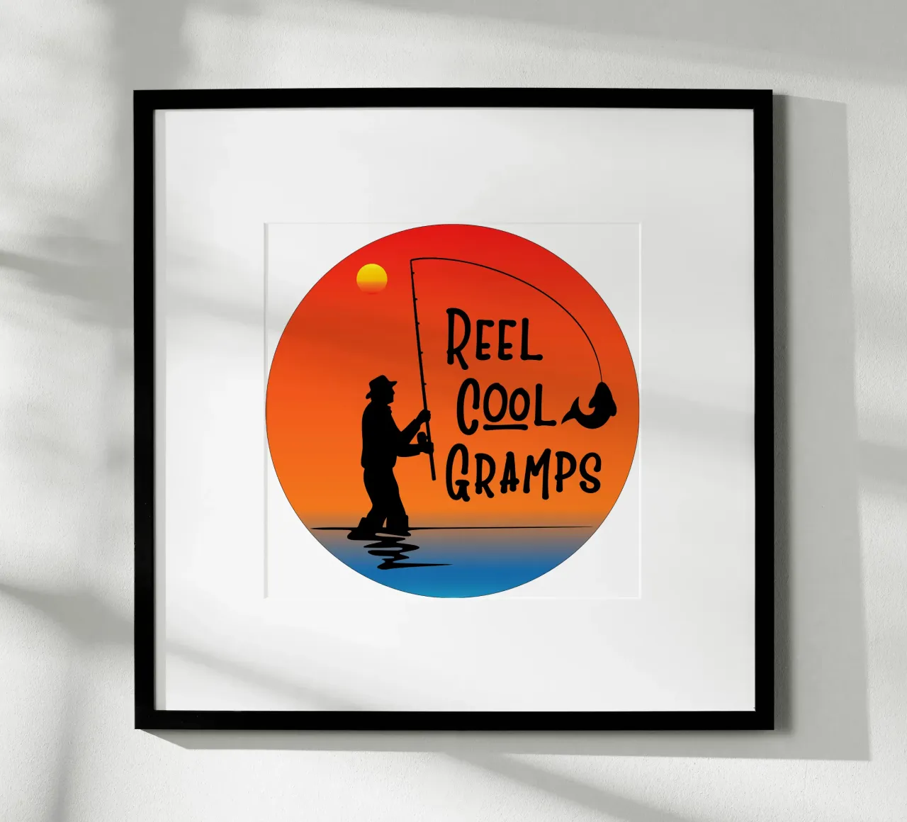 silhouette del nonno pescatore carta hahnemühle da ririedis