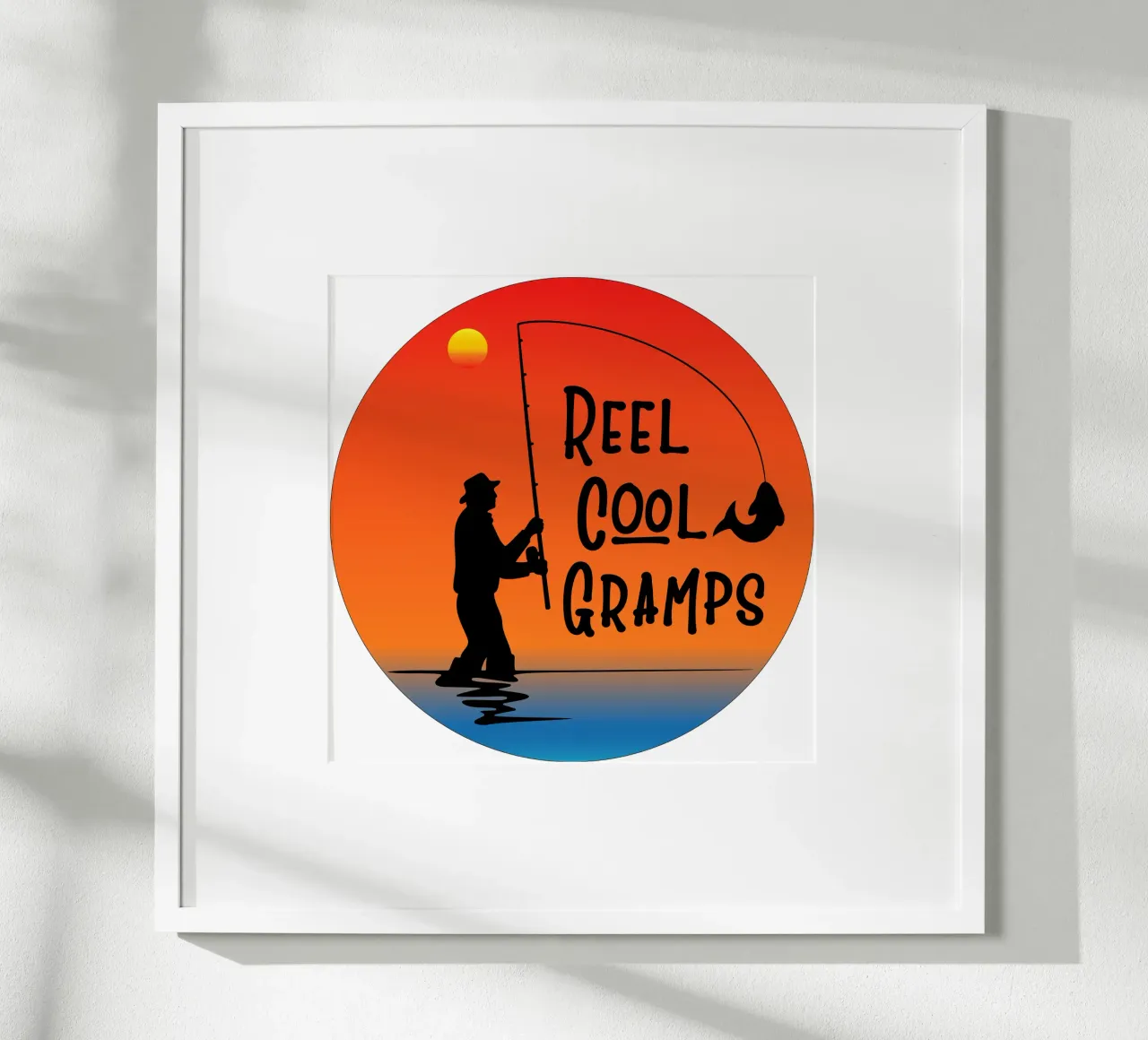 silhouette del nonno pescatore poster da ririedis