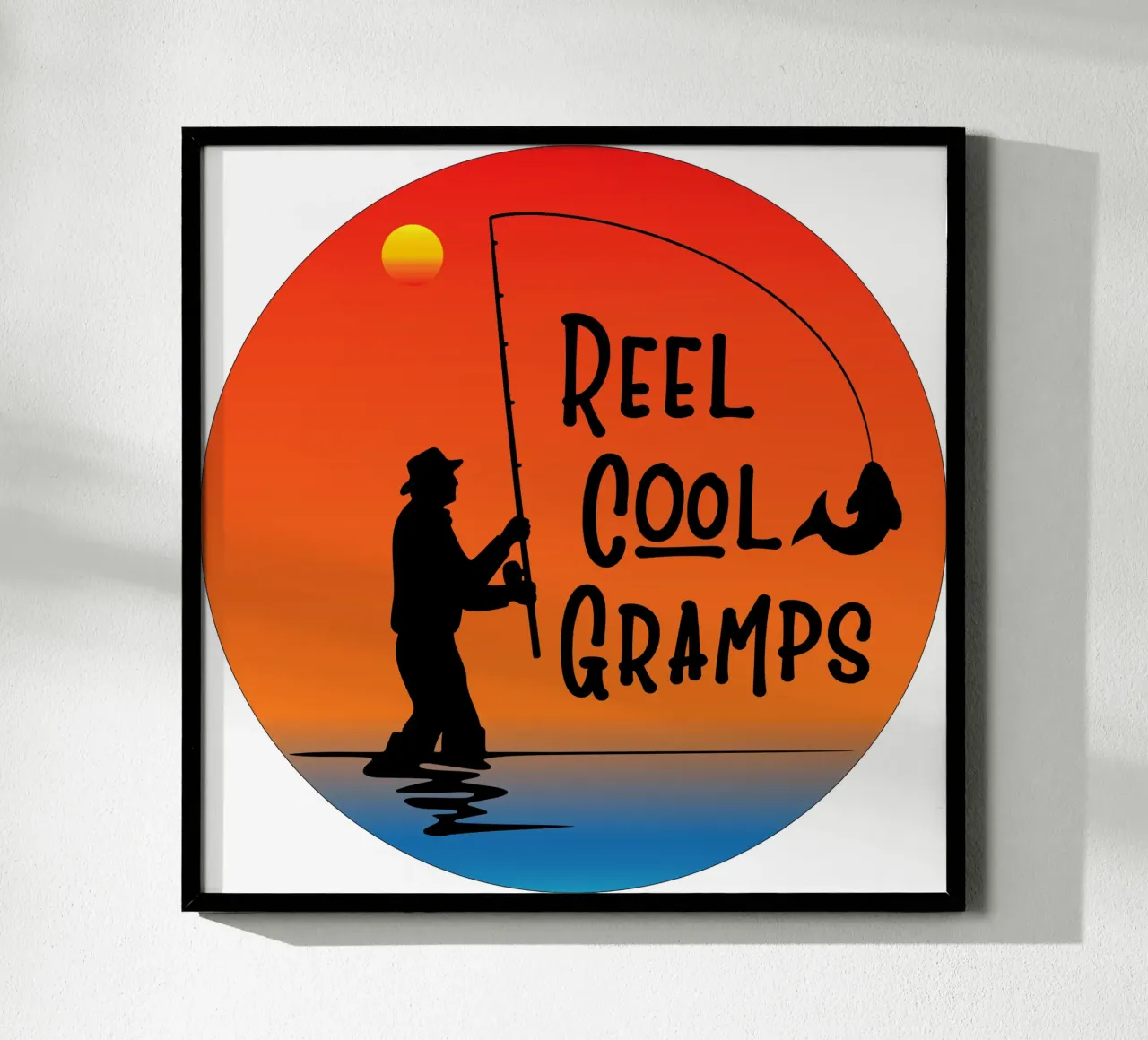 silhouette del nonno pescatore poster da ririedis