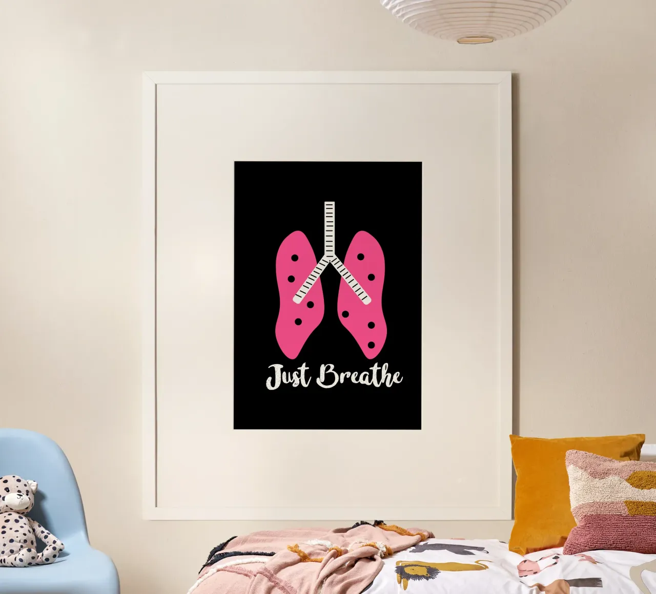 Just breathe lungs poster con telaio in plastica da happieeagle