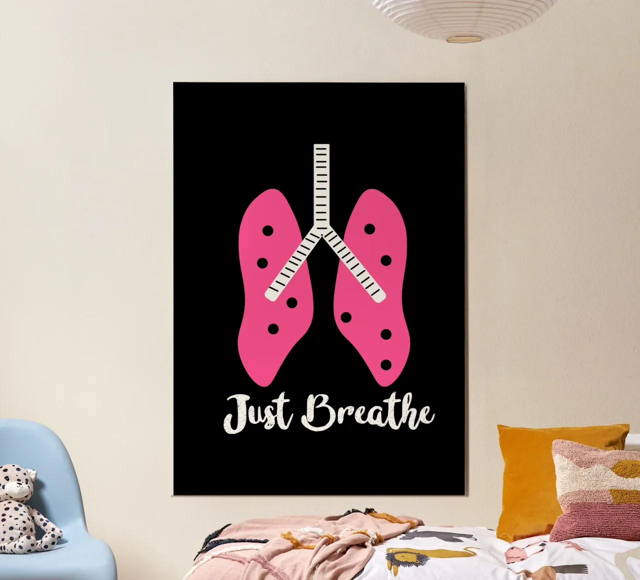 Just breathe lungs poster con telaio in plastica da happieeagle