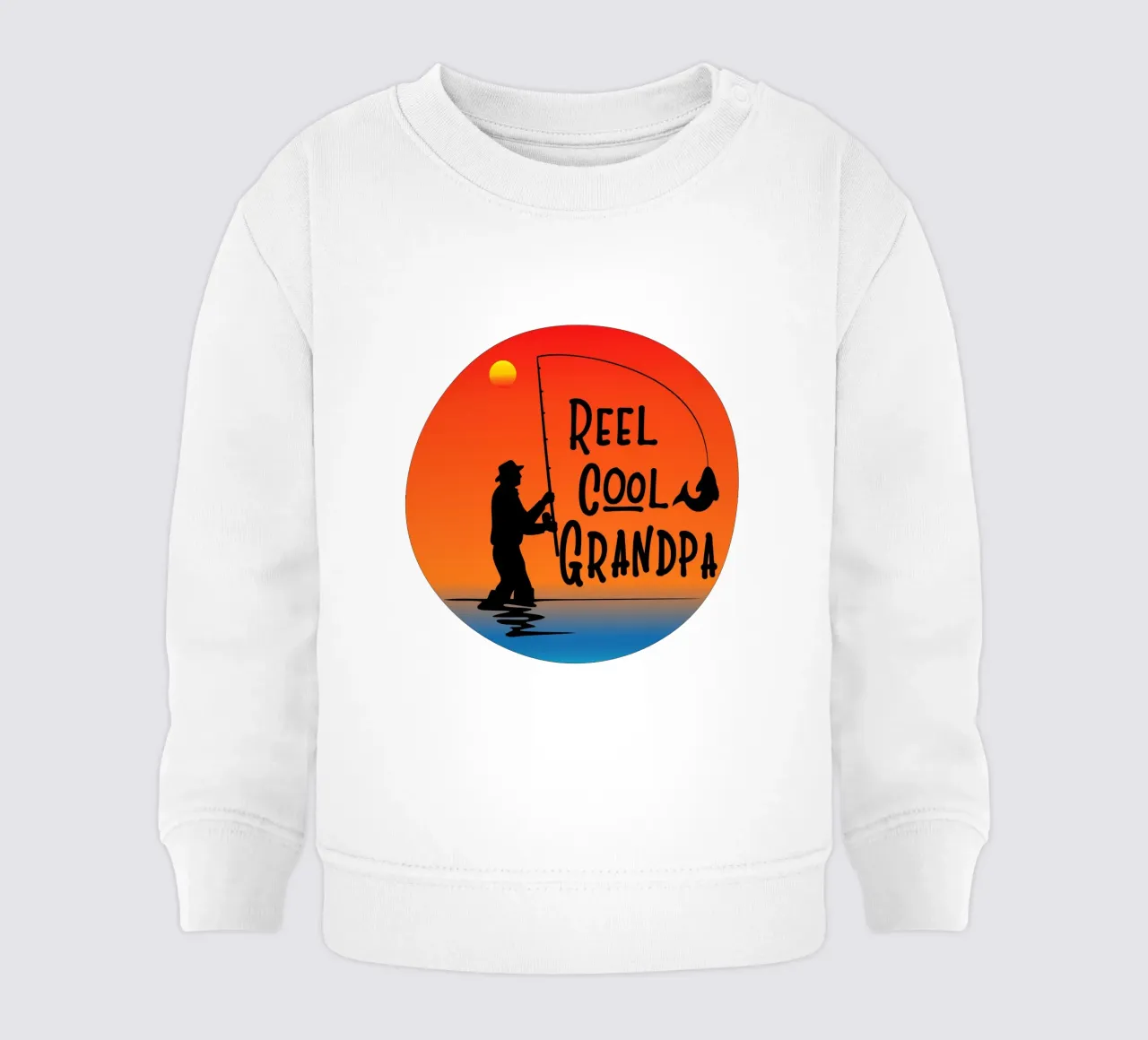 silhouette del nonno pescatore felpa neonato da ririedis