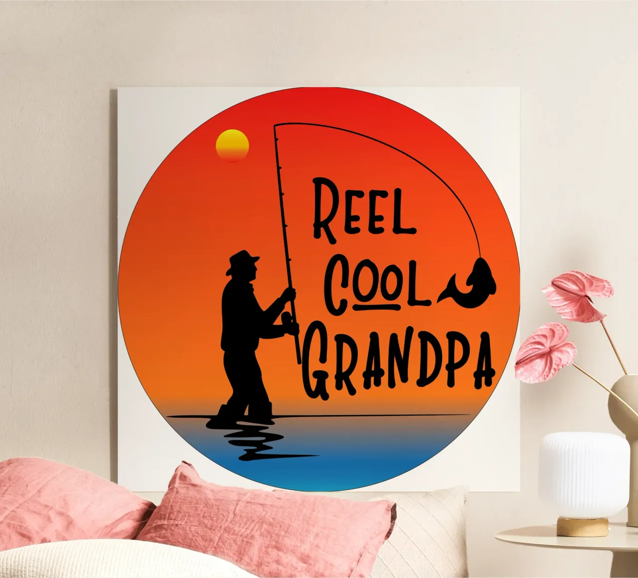 silhouette del nonno pescatore plexiglass da ririedis