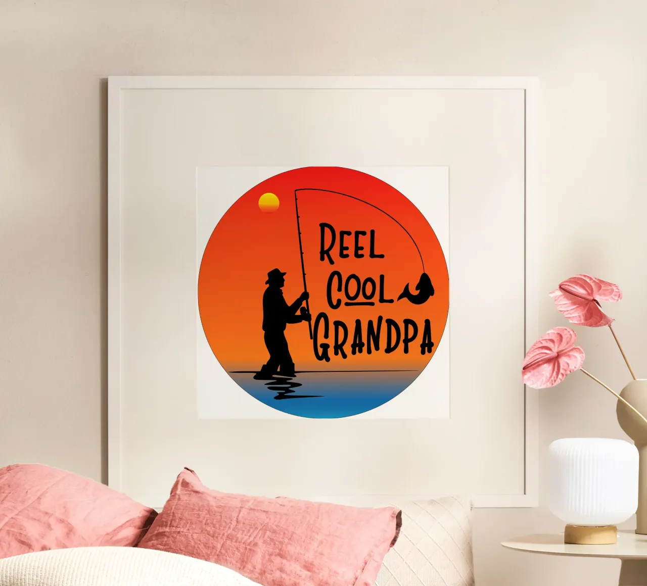 silhouette del nonno pescatore carta hahnemühle da ririedis