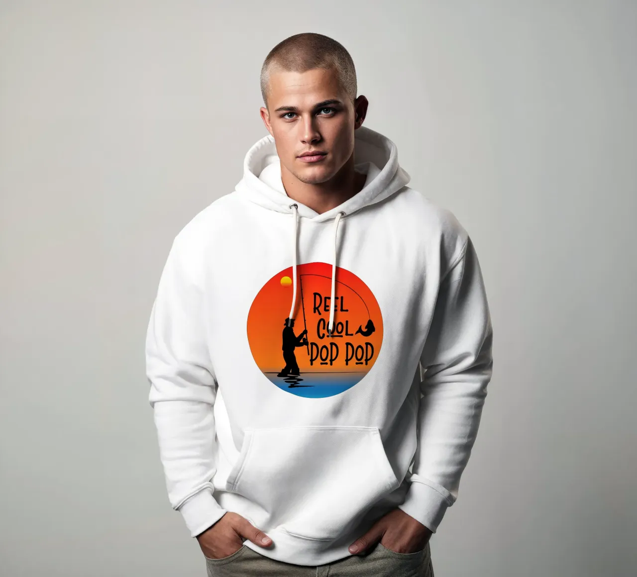 mulinello cool poppop silhouette di pesca felpa con cappuccio da ririedis