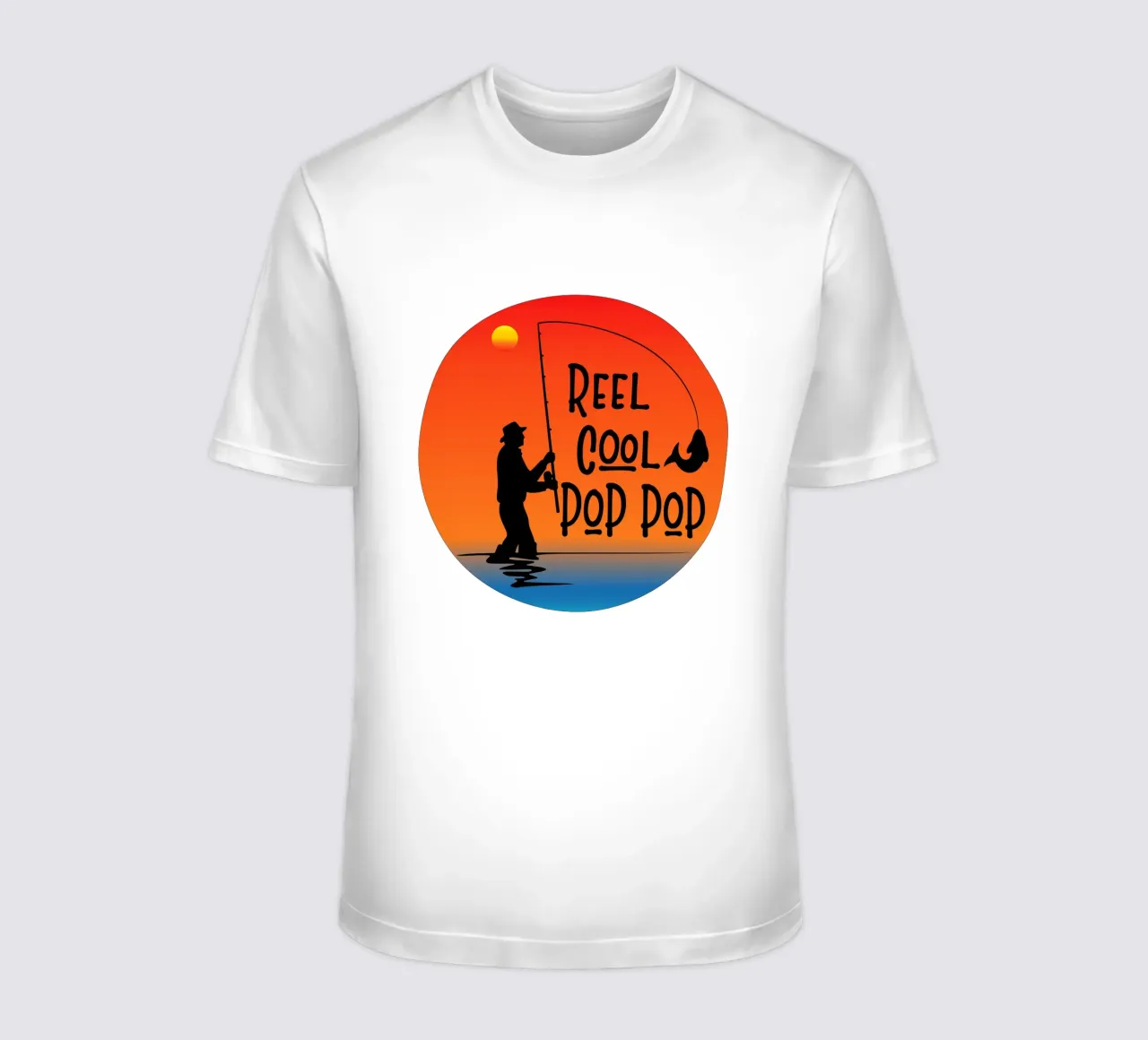 mulinello cool poppop silhouette di pesca t-shirt da ririedis