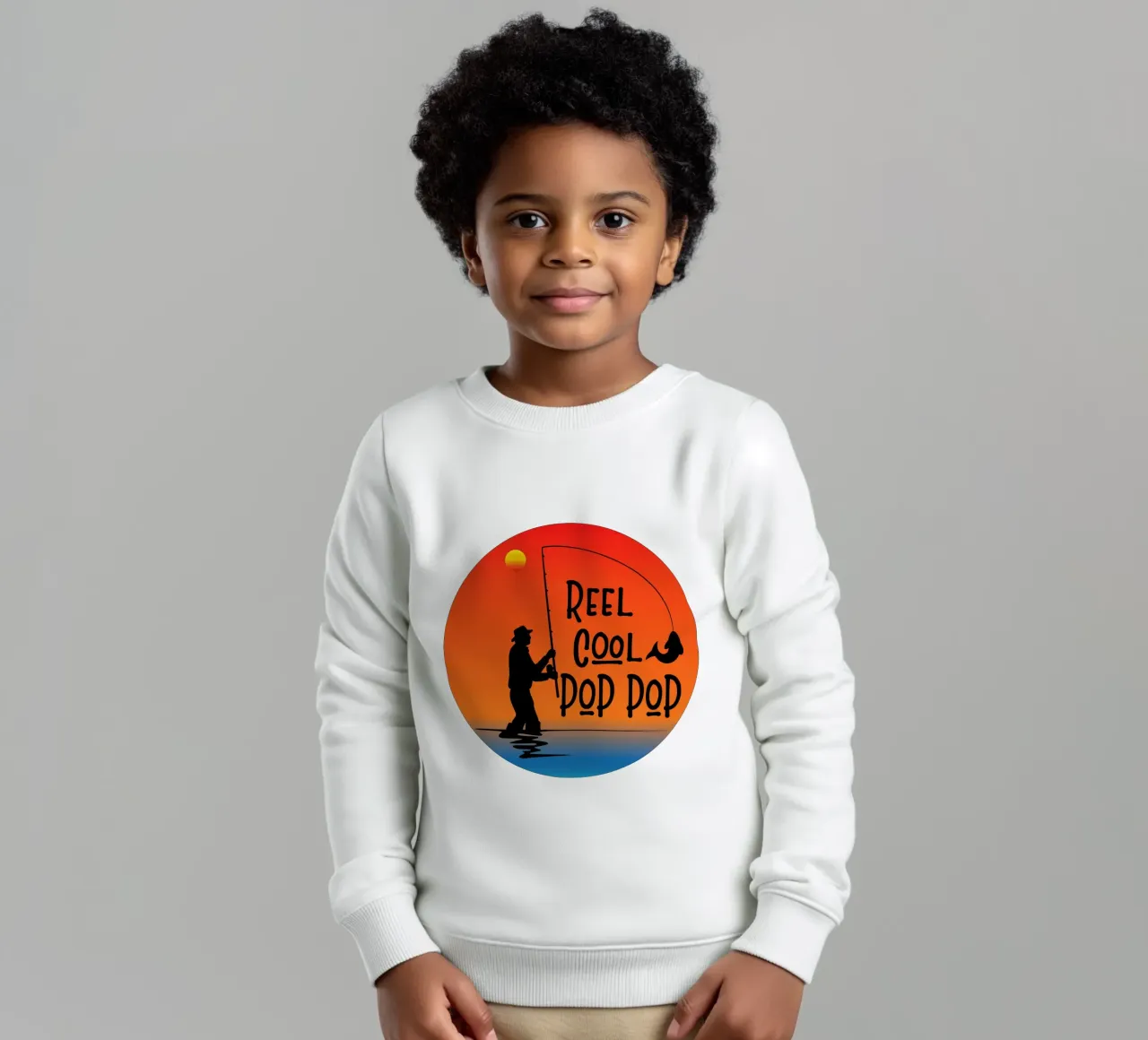 mulinello cool poppop silhouette di pesca felpa bambino da ririedis