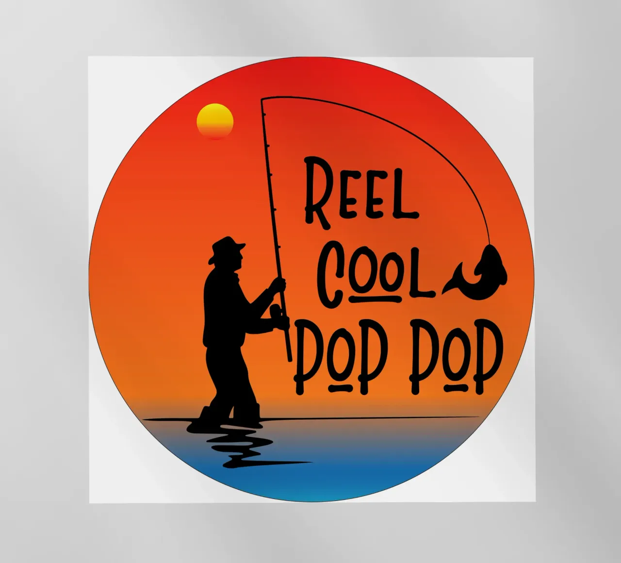 mulinello cool poppop silhouette di pesca pellicola backlit da ririedis