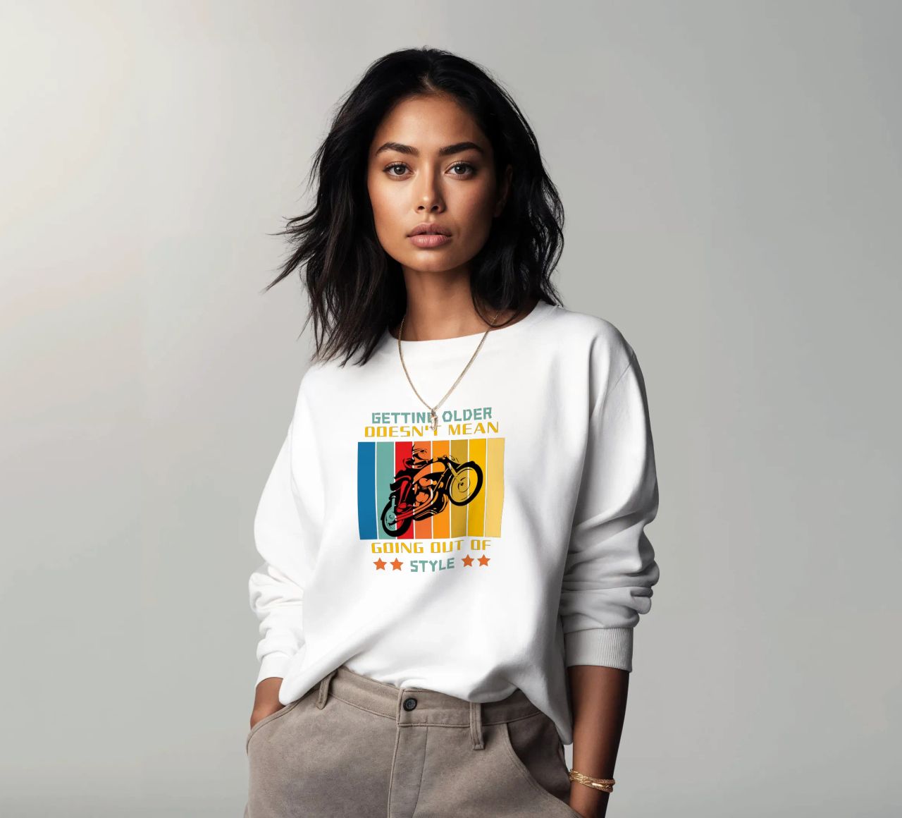 getting older doesn't mean going out of style sweatshirt by ririedis
