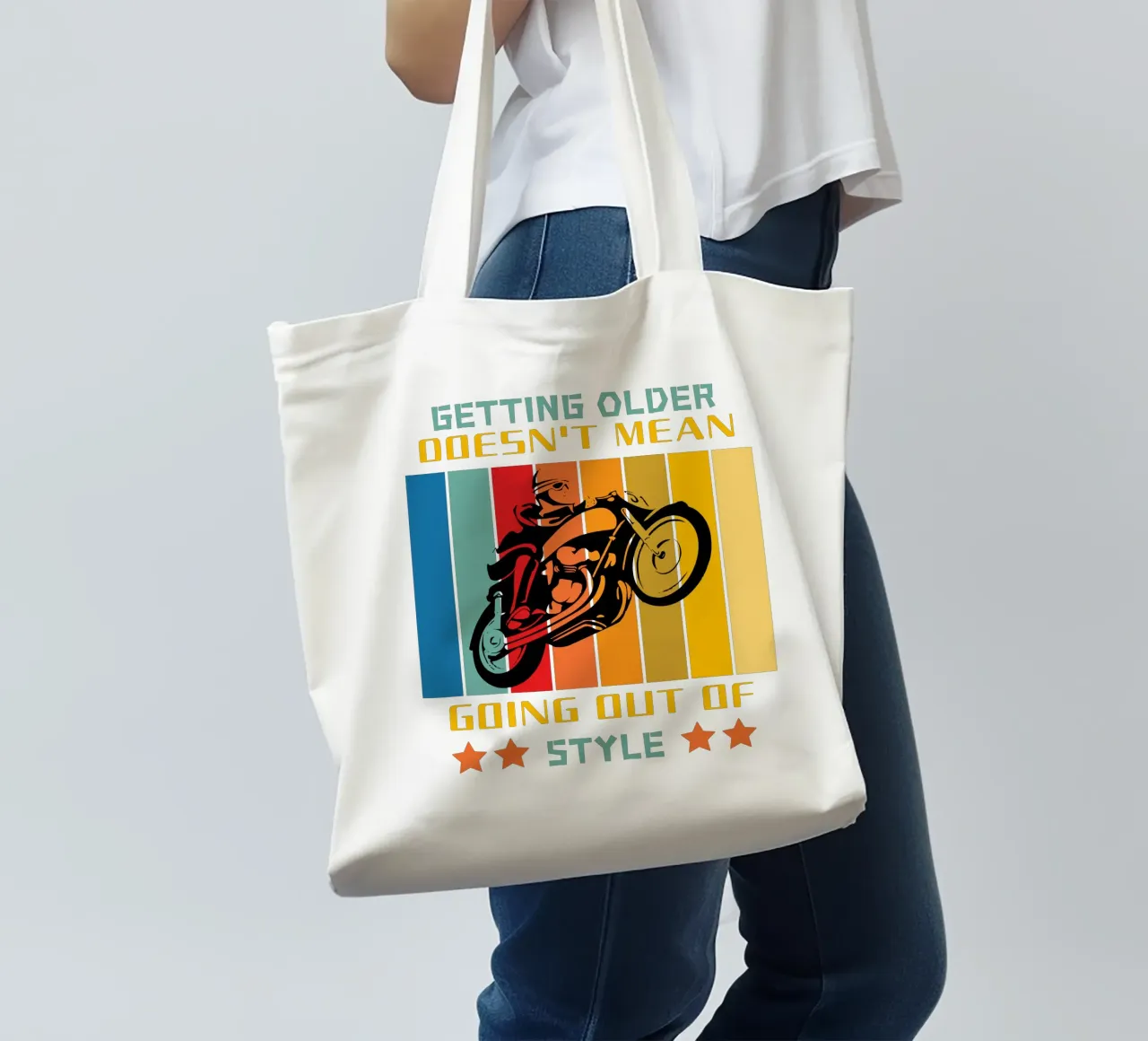 getting older doesn't mean going out of style tote bag by ririedis
