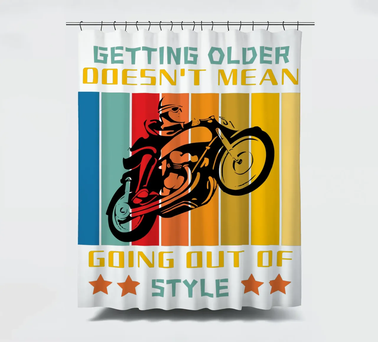 getting older doesn't mean going out of style shower curtain by ririedis