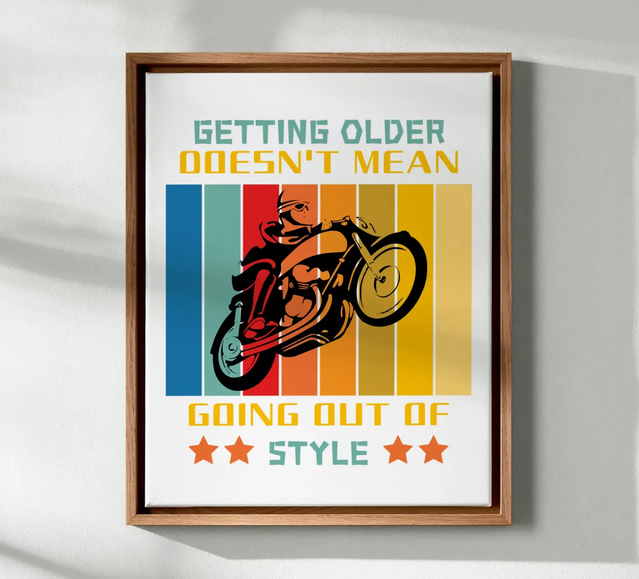 getting older doesn't mean going out of style canvas with Floater frame by ririedis