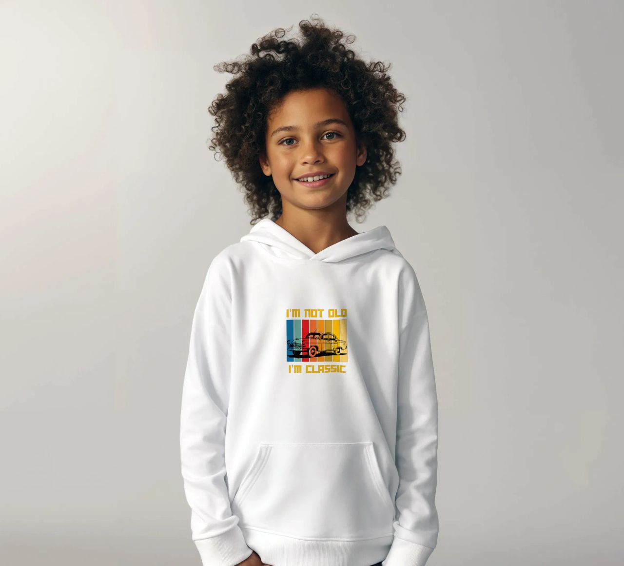 non sono vecchio, sono un classico del design retrò felpa bambino con cappuccio da ririedis