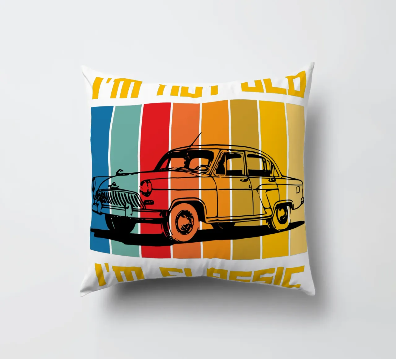 Ich bin nicht alt, ich bin klassisches Retro-Design Kissen von ririedis