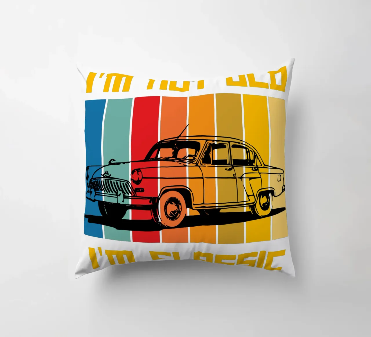 Ich bin nicht alt, ich bin klassisches Retro-Design Kissen von ririedis