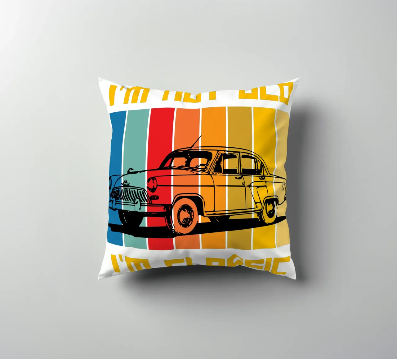 Ich bin nicht alt, ich bin klassisches Retro-Design Kissen von ririedis